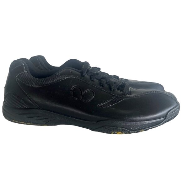 BUTTERFLY Lezoline Low Top Tennis Shoes US 12 EU 49 Black Leather Ping Pong - Picture 4 of 10